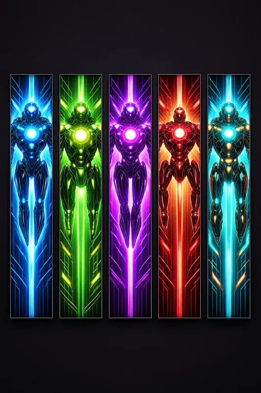 Neon Bookmark Set 5v Masters