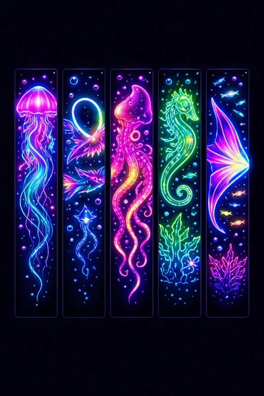 Neon Bookmark Set 5v Masters