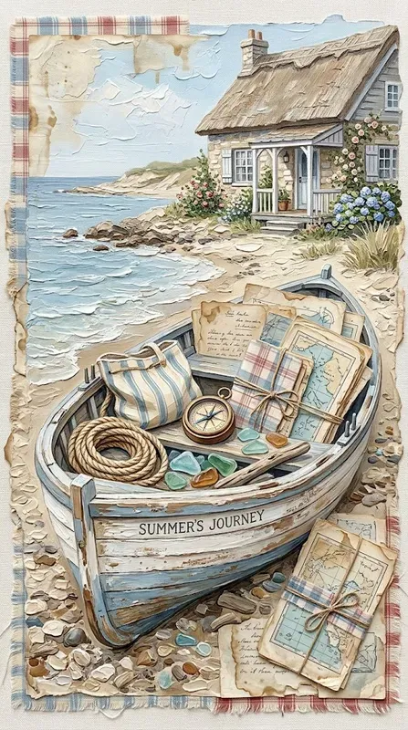 Summer Plaid Impasto Wall Art Collections