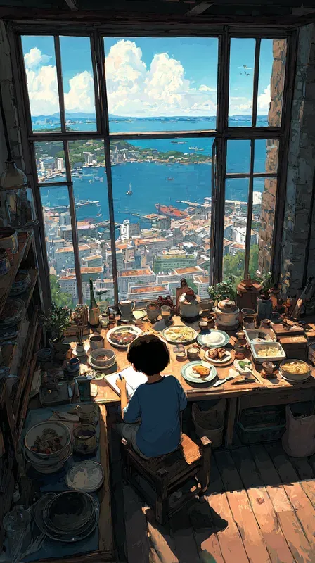 Warm Anime Cozy Kitchen Scenes