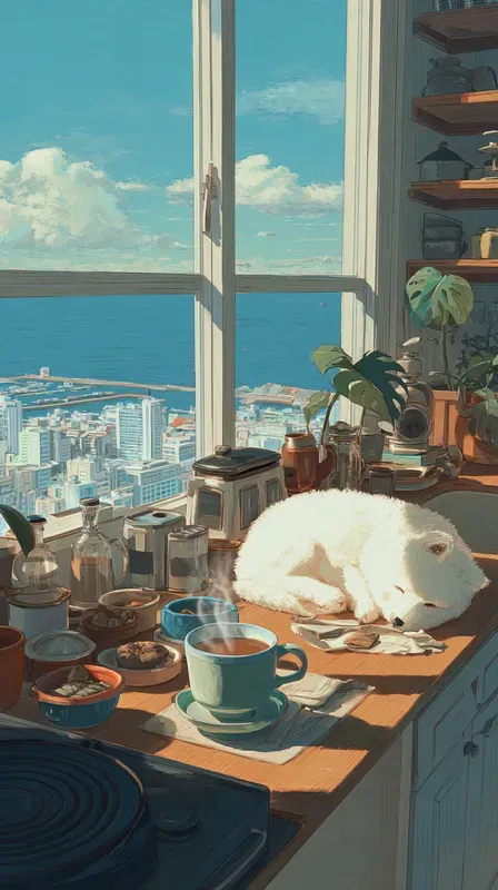 Warm Anime Cozy Kitchen Scenes