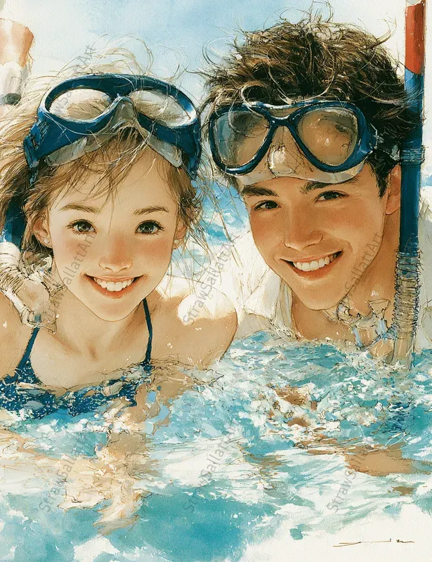 Summer Romantic 1950s Couple Art Prints
