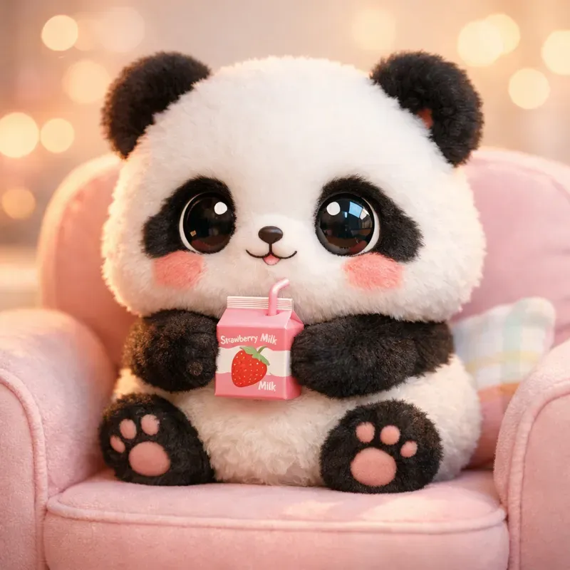 Kawaii Plush Animals With Cute Drinks