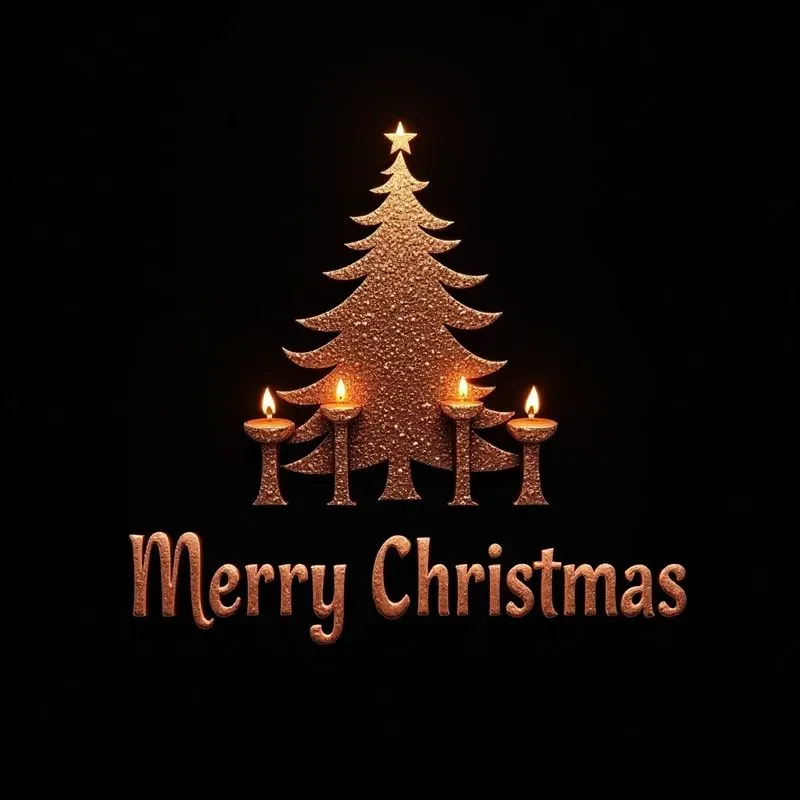 Merry Christmas With Copper Colors