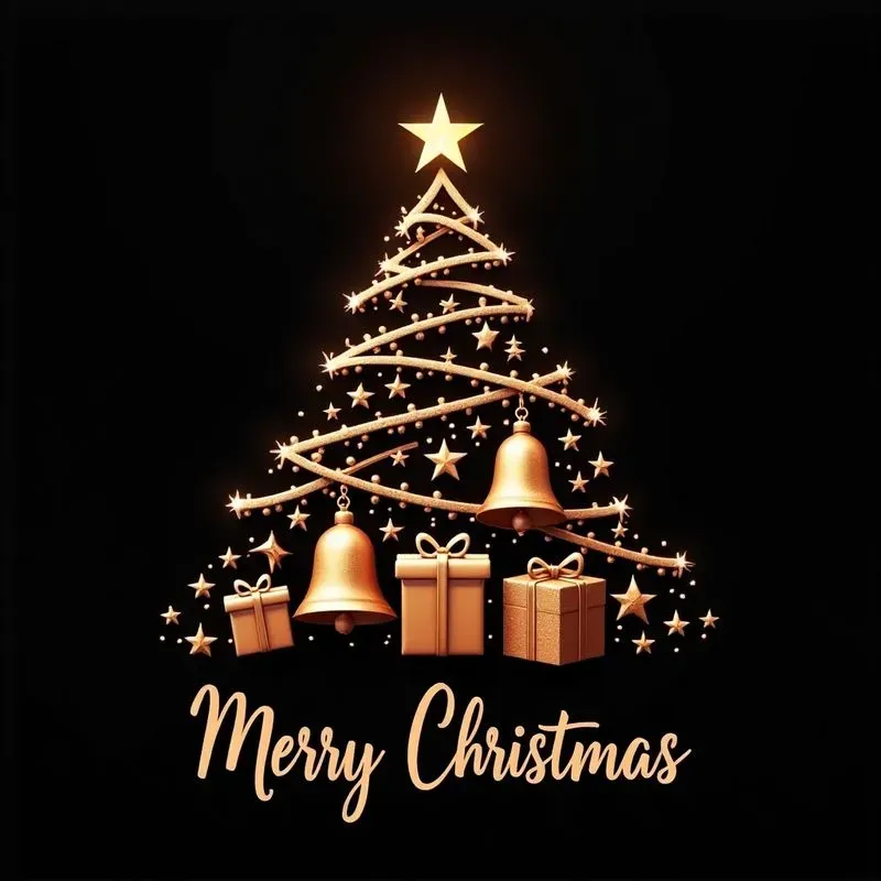 Merry Christmas With Copper Colors