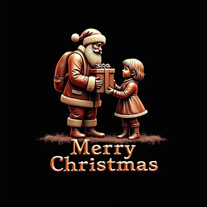Merry Christmas With Copper Colors
