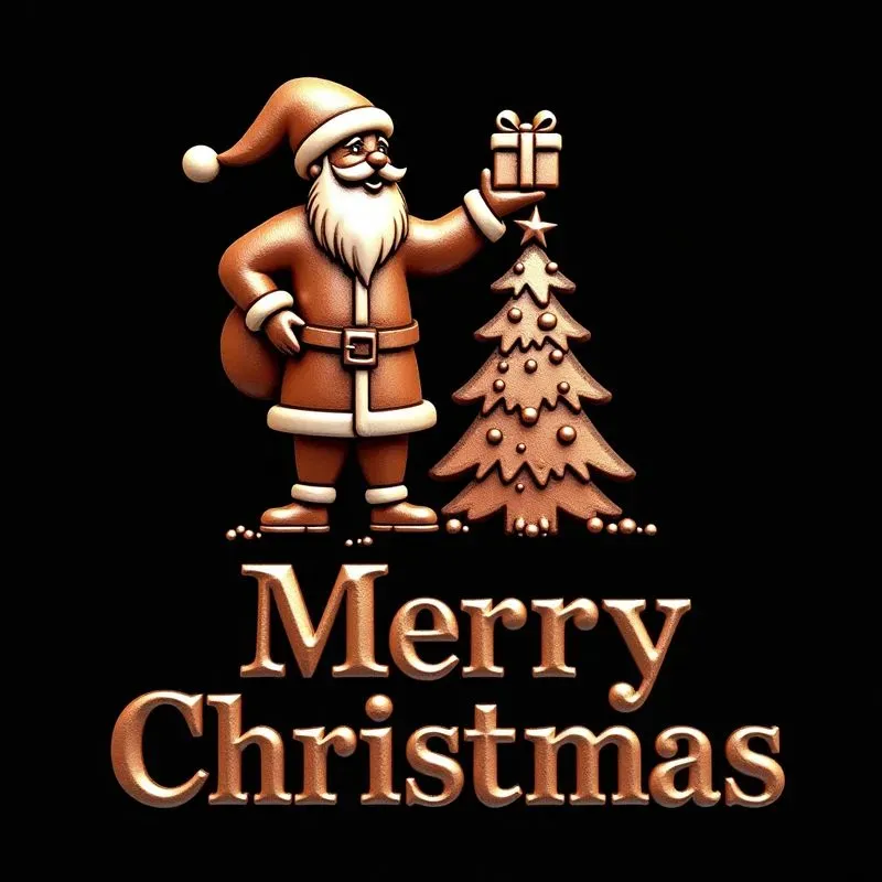 Merry Christmas With Copper Colors