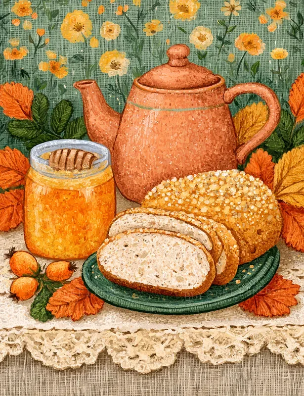Cottagecore Thanksgiving Illustrations