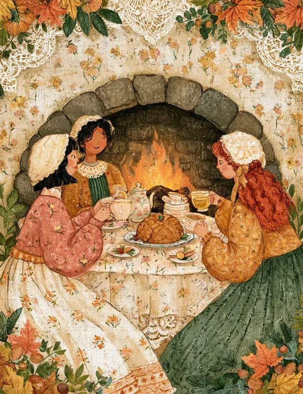 Cottagecore Thanksgiving Illustrations