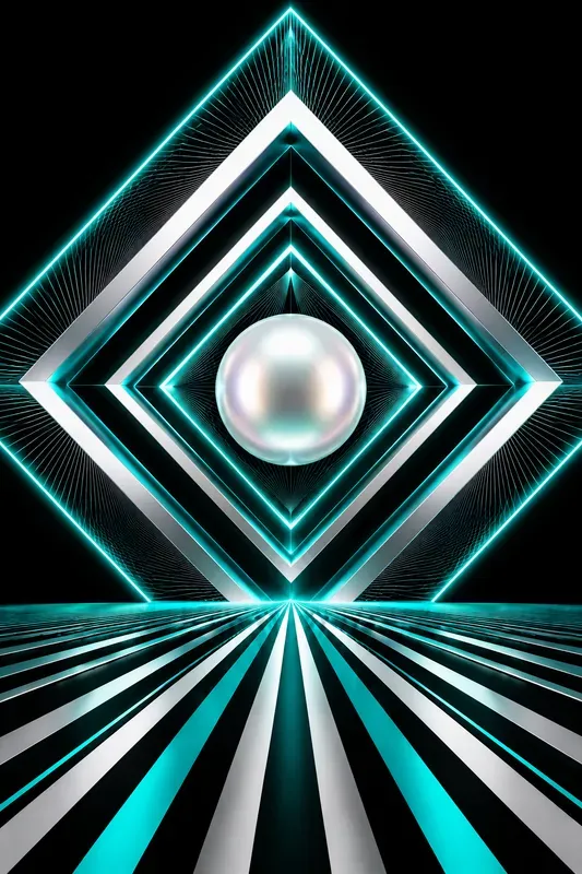 Abstract Geometric 3D Surrealism Art
