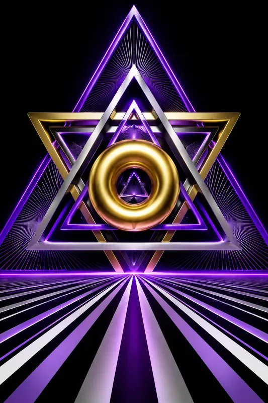 Abstract Geometric 3D Surrealism Art