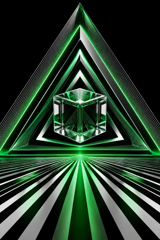 Abstract Geometric 3D Surrealism Art