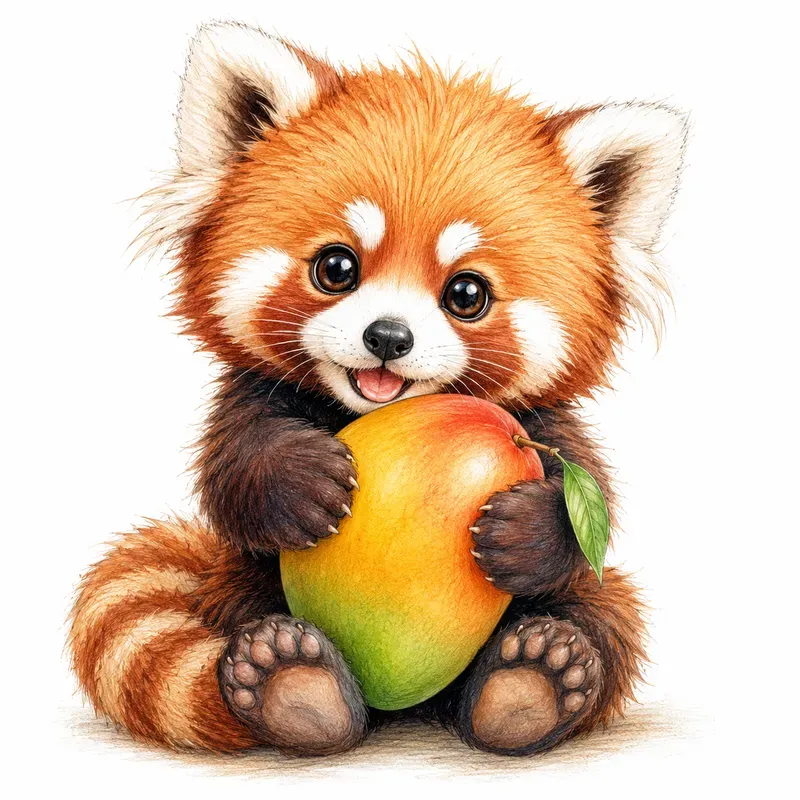 Cute Animal Fruit Friends Handdrawn