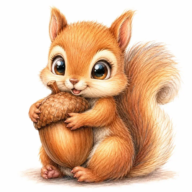 Cute Animal Fruit Friends Handdrawn