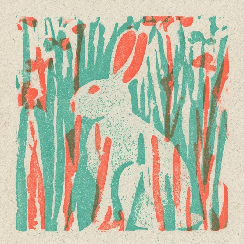 Vintage Twocolor Linocut Scenes