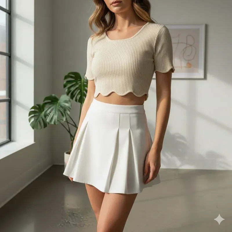 Stylish Modern Cropped Outfit Showcases