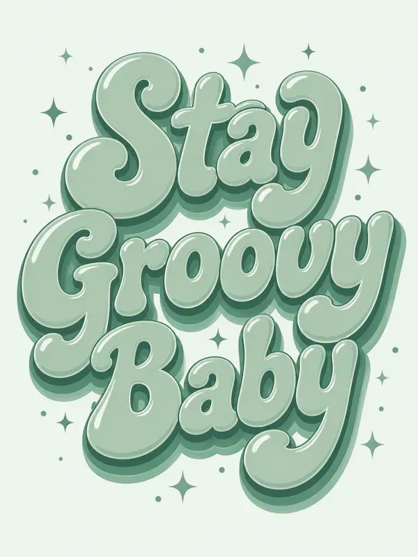 Retro Groovy Bubble Typography Designs