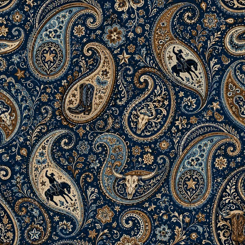Western Paisley Seamless Patterns