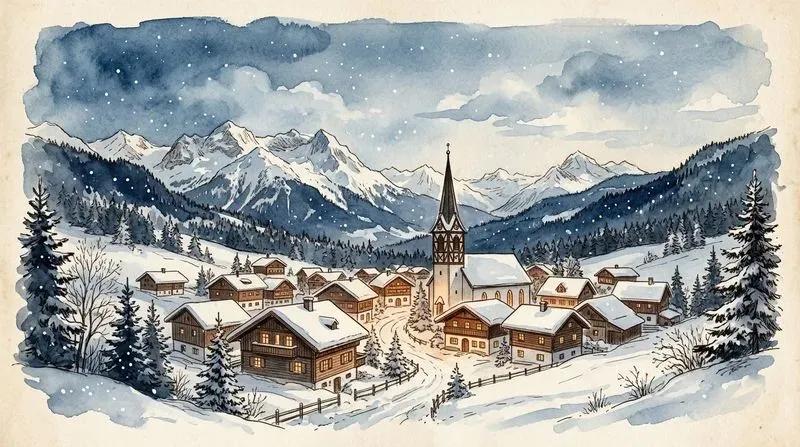 Winter Village Frame Tv Art