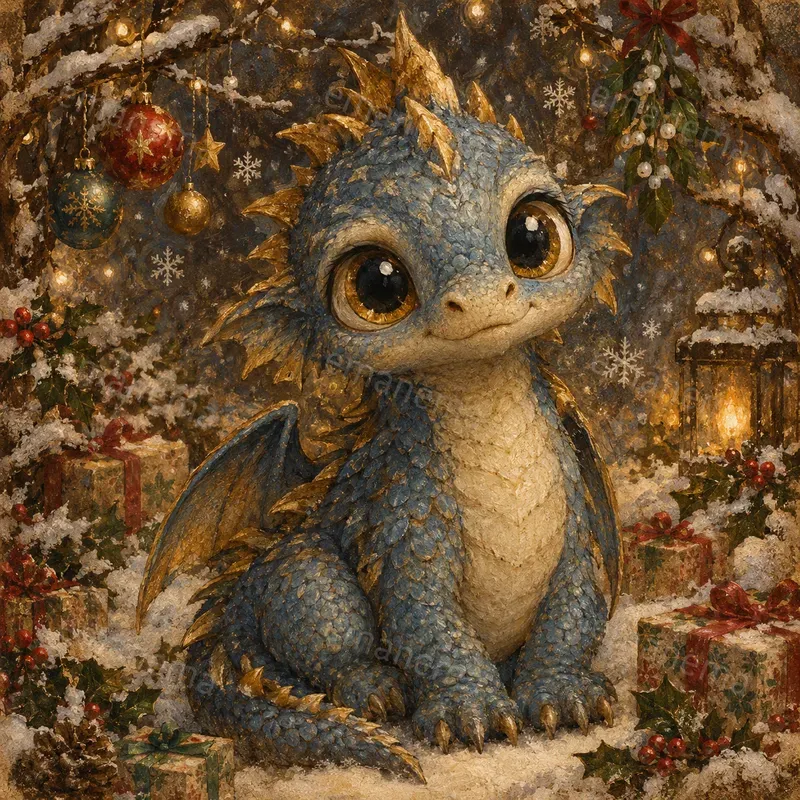Painterly Christmas Creature Portraits