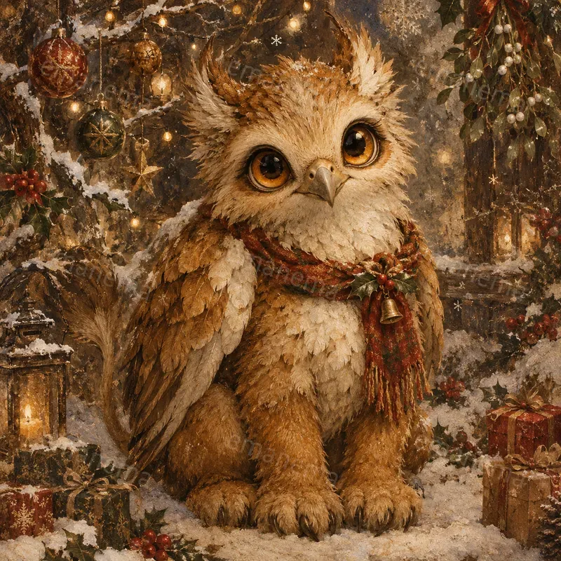 Painterly Christmas Creature Portraits