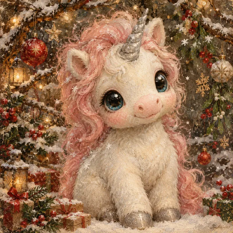 Painterly Christmas Creature Portraits