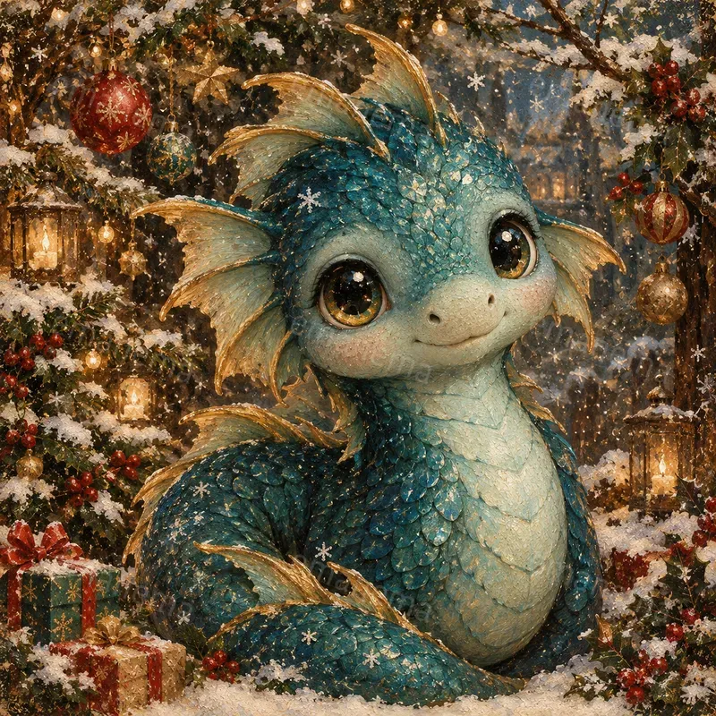 Painterly Christmas Creature Portraits