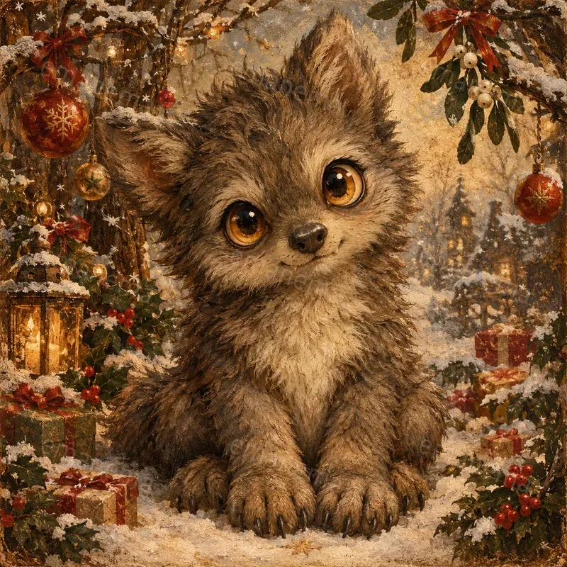 Painterly Christmas Creature Portraits