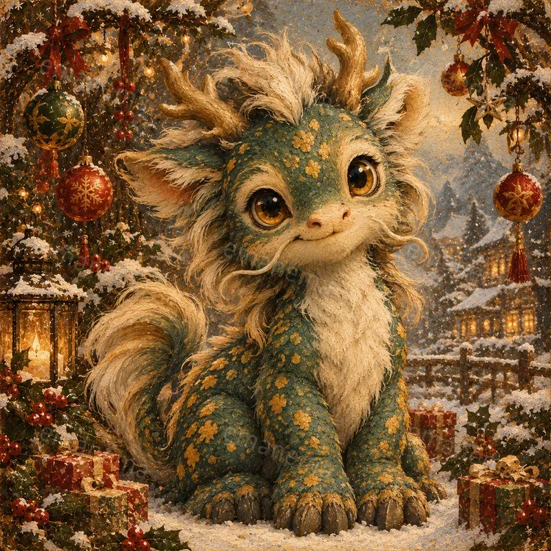 Painterly Christmas Creature Portraits