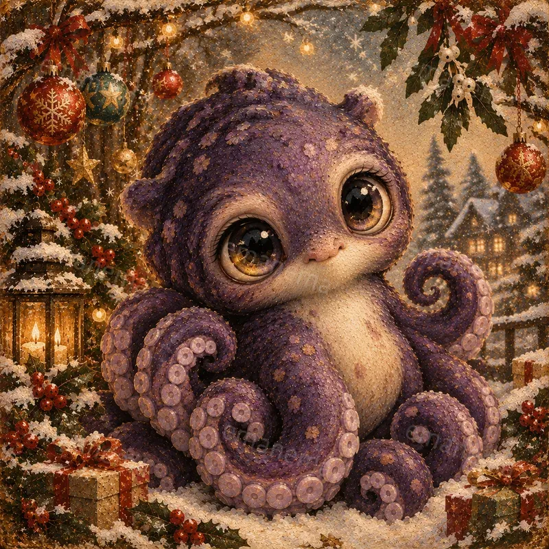 Painterly Christmas Creature Portraits