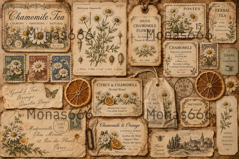 Victorian Botanical Tea Ephemera Sheets