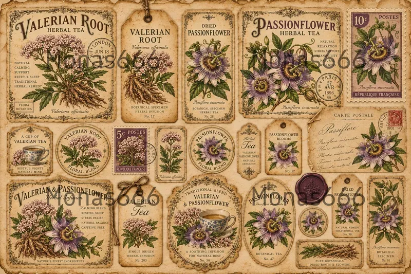 Victorian Botanical Tea Ephemera Sheets