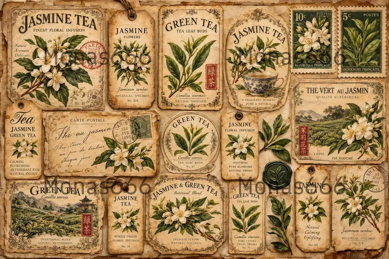 Victorian Botanical Tea Ephemera Sheets