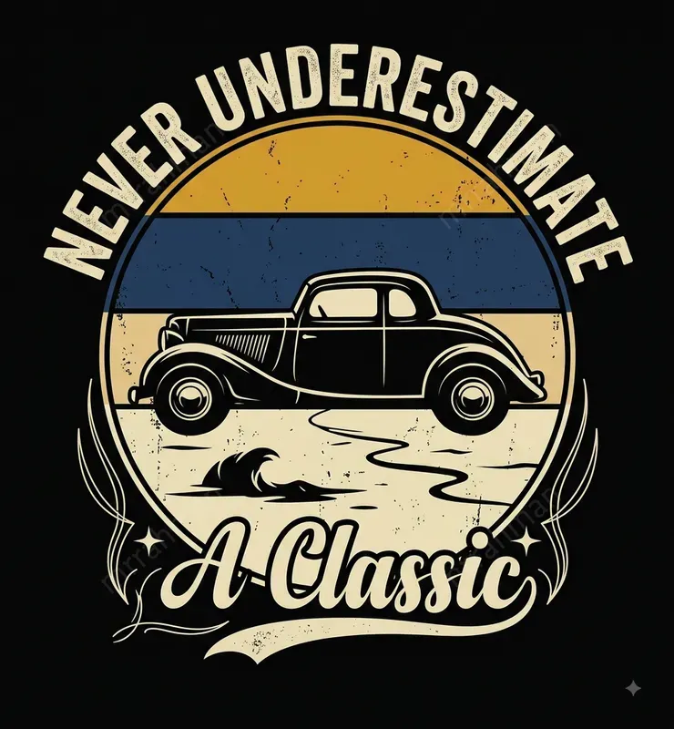 Retro Vehicle Hobby Badge Shirt Makers