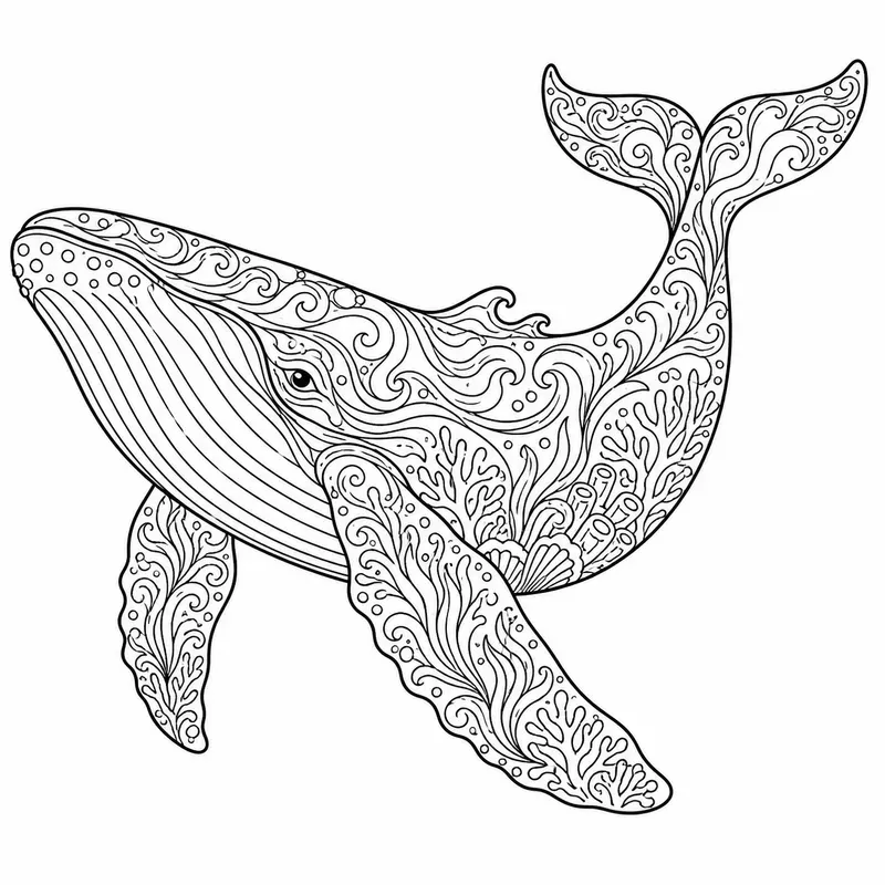 Marine Animal Flow Pattern Coloring Pages