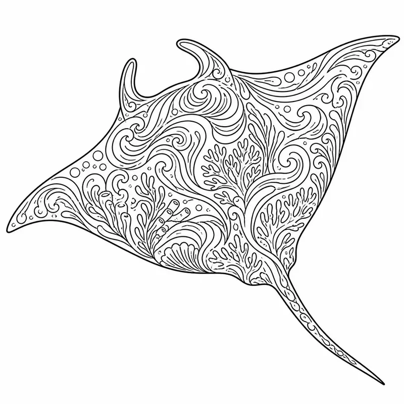 Marine Animal Flow Pattern Coloring Pages