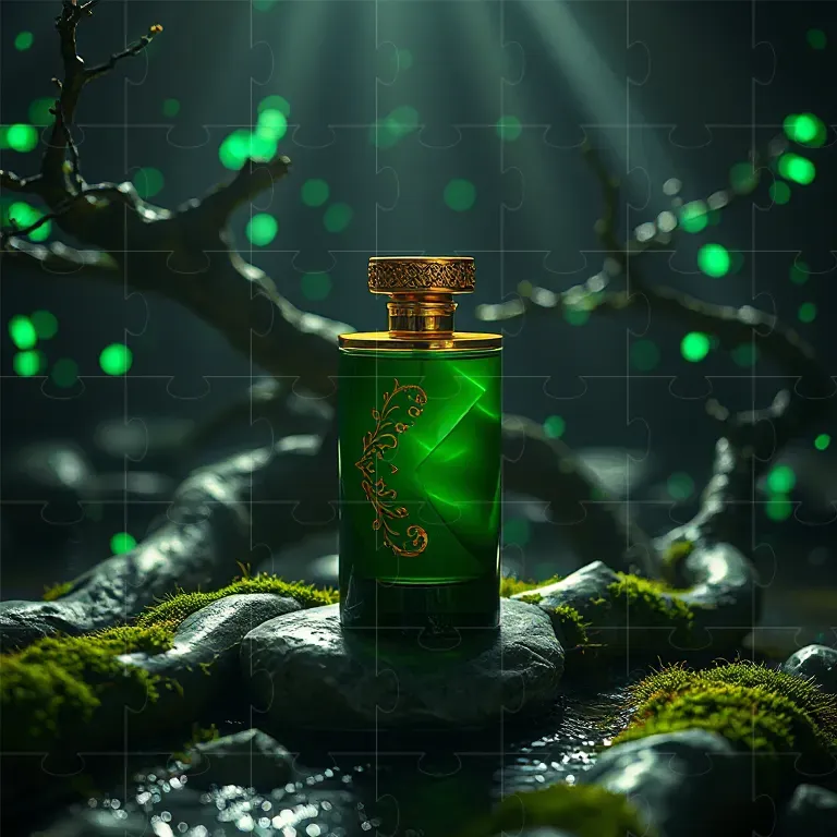 Emerald Gold Luxury Perfume Mockups