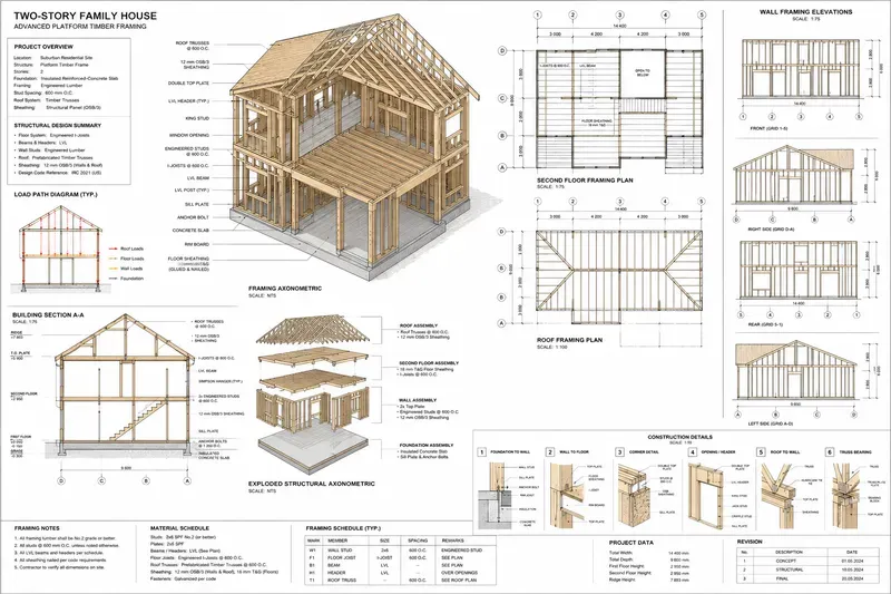Timber Frame Construction Drawing Gens