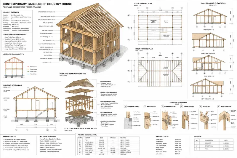 Timber Frame Construction Drawing Gens