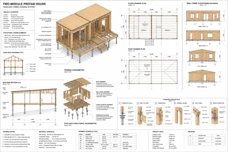 Timber Frame Construction Drawing Gens