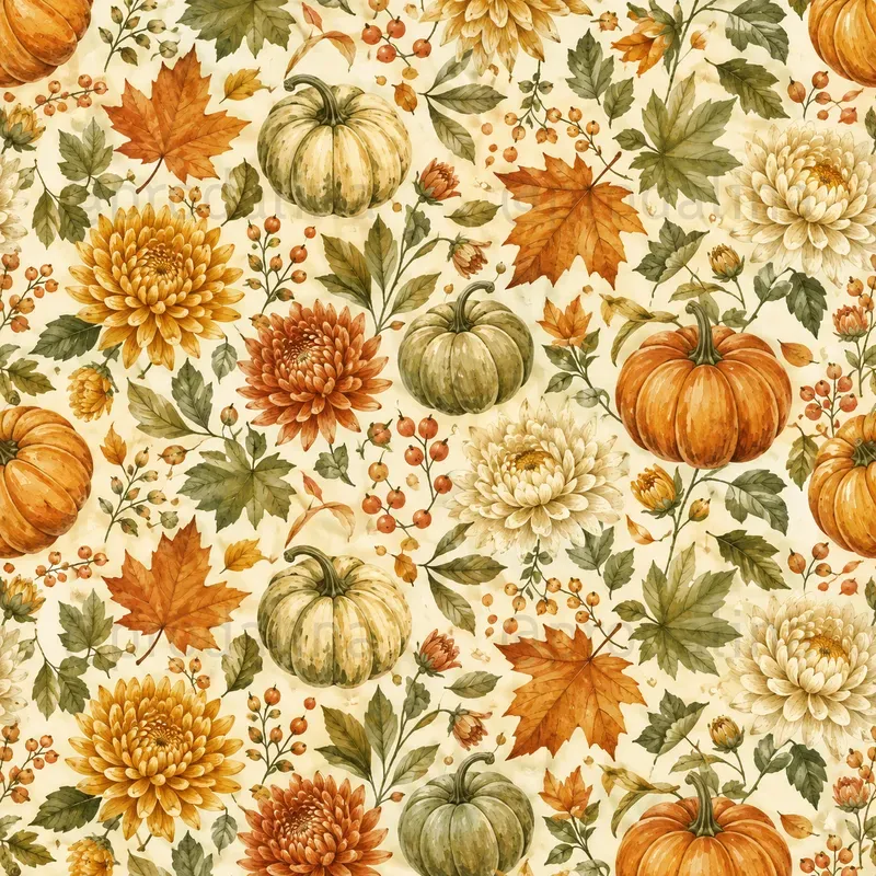 Cozy Fall Garden Seamless Patterns