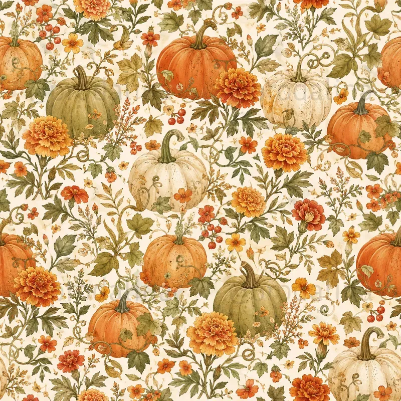Cozy Fall Garden Seamless Patterns