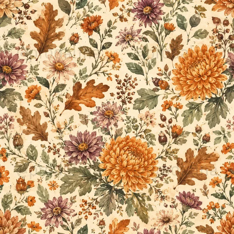 Cozy Fall Garden Seamless Patterns