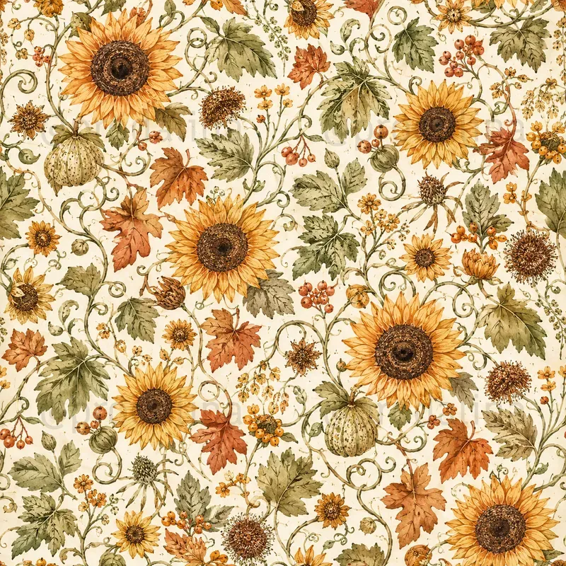 Cozy Fall Garden Seamless Patterns