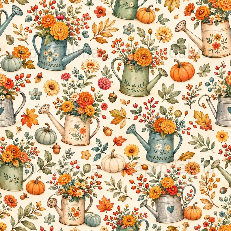 Cozy Fall Garden Seamless Patterns