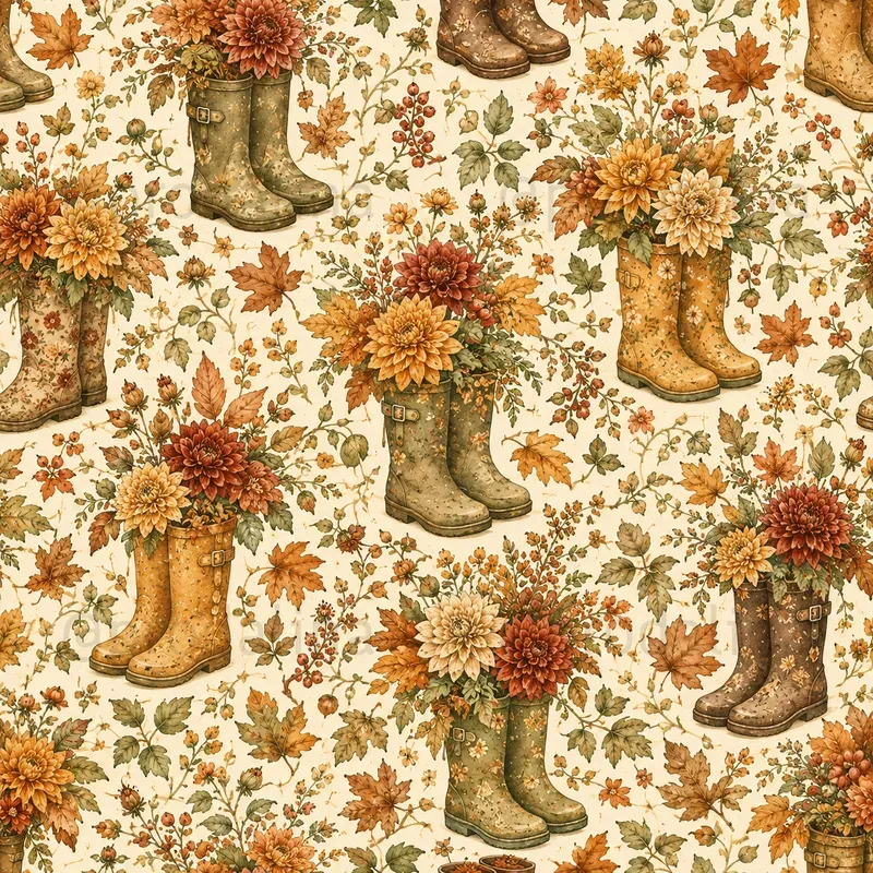 Cozy Fall Garden Seamless Patterns