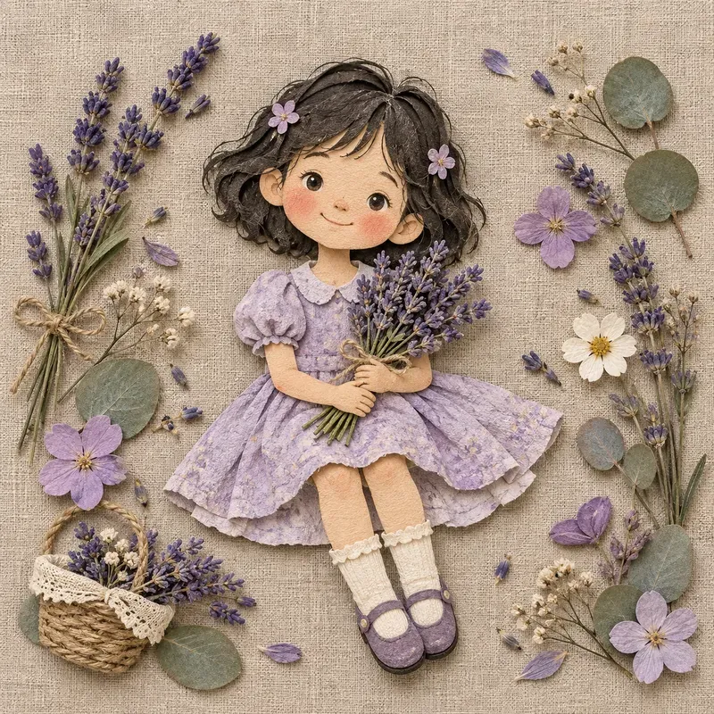 Whimsical Textile Paper Dolls