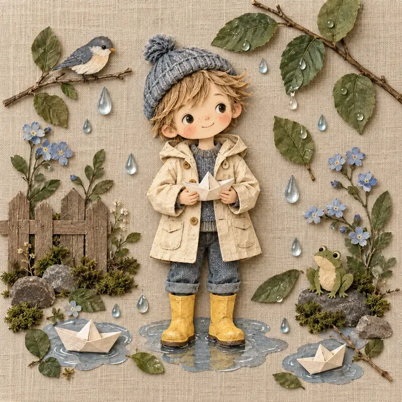 Whimsical Textile Paper Dolls