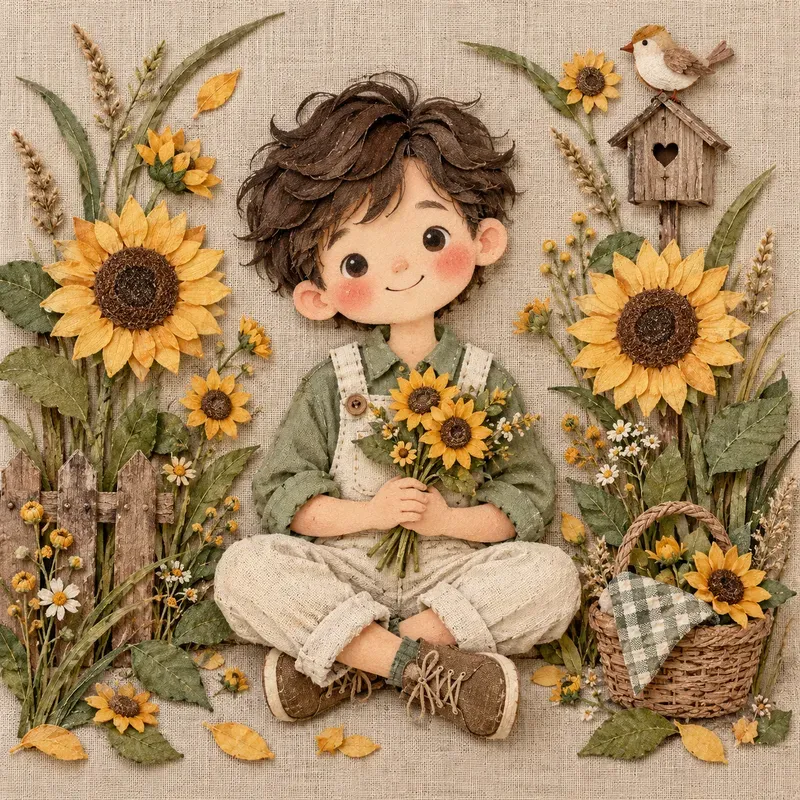 Whimsical Textile Paper Dolls