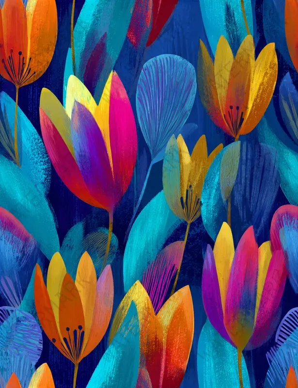 Folk Colorful Seamless Patterns